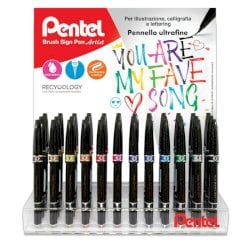 Display da banco Pentel brush sign pen artist - 48 pezzi - colori assortiti 0022152