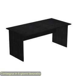 Scrivania linea Presto Artexport 180x80xH.72 cm gamba a pannello in melaminico nero venato frassino -