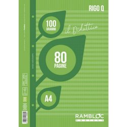 Blocco ricambio didattico Rambloc formato A4 40 ff - 100g rigatura Q 90524385