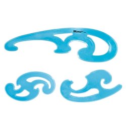 Set 3 curvilinee Ikona colore azzurro 576
