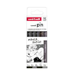Fineliner Pin Manga Shojo Uni Mitsubishi - conf. 12 pz - punte assortite M PIN ASP016
