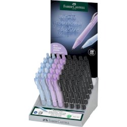 Espositore 40 penne a sfera a scatto Faber-Castell Daily Ball XB inchiostro blu - fusto colori assortiti - 140691