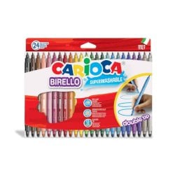 Pennarelli doppia punta Carioca Birello - conf. da 24 colori assortiti - 41521