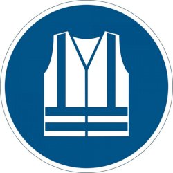 Pittogramma da pavimento ''Gilet di sicurezza alta visibilità obbligatorio'' Durable azzurro Ø 430 mm - 173506