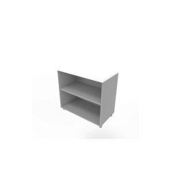 Armadio a giorno basso altezza scrivania bianco scocca argento 80x45xH.73 cm Practika Quadrifoglio - ECEB80G-BA-AA