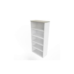 Armadio a giorno alto finitura cemento scocca bianca 90x45xH.200 cm linea Practika Quadrifoglio - ECES90G-CL-BA