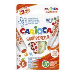 Pennarelli doppia punta Carioca Stamperello conf. da 6 colori assortiti 42279