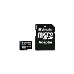 Flash memory card Verbatim micro sdhc - classe 10 con adattatore 16 GB 44082