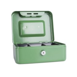 Cassetta portadenaro in metallo con serratura 200x90x160 mm Donau verde 5232001PL-06