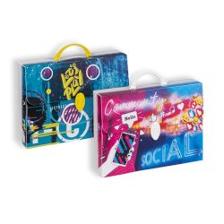 Valigetta in PPL Favorit con stampa Social 37,5x27x8 cm - 400174616