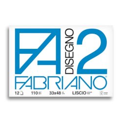 Album da disegno Fabriano F2 collato 1 lato 110 g/m² 33x48 cm 12 ff. lisci 06200534