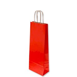 Borsa porta bottiglia Florio Carta colore rosso - formato 9x9x34 72092