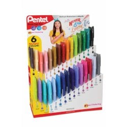 Espositore 126 pennarelli Pentel Brush Sign con punta in fibra a pennello 0022405