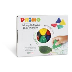 Triangoli di cera Primo 5 mm colori assortiti - conf. 6 pezzi - 074TRI6
