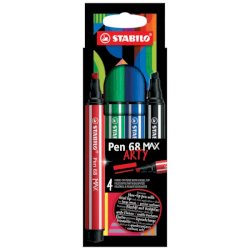 Pennarello Stabilo Pen 68 Max punta scalpello - conf. 4 pezzi - 768/04-21