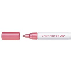 Marcatore multisuperficie Pilot Pintor a base d'acqua punta in fibra 4,5 mm rosa metallizzato - 002378