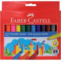 Pennarelli Faber-Castell CASTELLO Jumbo punta grossa 5 mm assortiti astuccio di cartone da 12 - 554312
