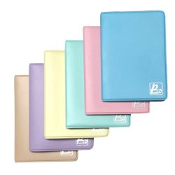 Portacarte a libro Alplast Pluricard Smile - 14 scomparti colori pastello - 880P