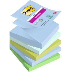 Ricariche di foglietti Post-it® Super Sticky Z-Notes Oasis - conf. 5 blocchetti 90 ff 76x76 mm - R330-5SS-OAS