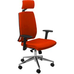 Sedia operativa girevole Unisit Larissa LR1SB con poggiatesta - rivestimento Eco arancione - LR1SB/EA