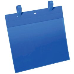 Tasche per identificazione Durable con fascette di aggancio blu f.to esterno mm 311x442- inserto A4 orizz. cf 50- 175107