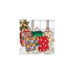 Borsa Shopper Florio Carta Christmas fantasie natalizie assortite - formato 36x12x41 - 73372