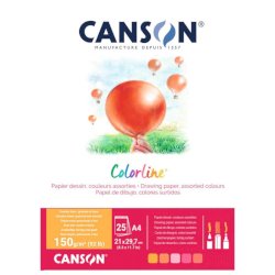 Album da disegno Canson Colorline® A4 150 g/m² 25 fg. Assortimento Fuoco C31074P001