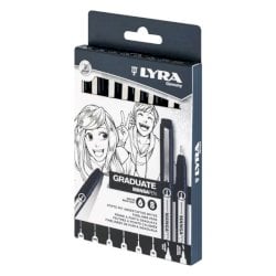 Set penne a punta sintetica Lyra Graduate conf. da 8 pz Mangapen L6781080