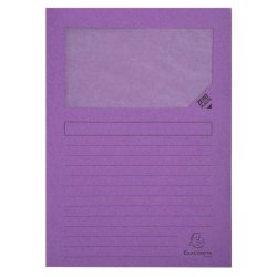 Cartelline con finestra Exacompta Forever® A4 cartoncino 120 g/m² lilla conf. 100 pezzi - 50101E