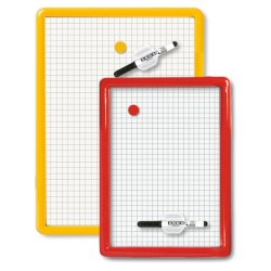 Lavagna magnetica Arda quadrettata con cornice in plastica termoformata - colori assortiti - 26x36 cm - 327Q