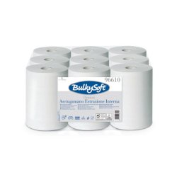 Asciugamani a rotoli ad estrazione interna Premium Bulkysoft strappo 21,5x30 cm conf. 9 rotoli da 200 strappi