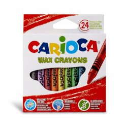 Pastelli a cera Carioca Wax Crayons punta 8 mm - conf. da 12 colori assortiti - 42365