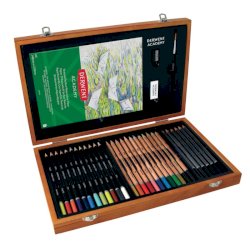 Set artistico Derwent Academy scatola in legno da 35 pezzi in colori assortiti - 2300147