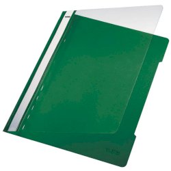 Cartellina ad aghi con clip Leitz in PVC A4 verde 41910055