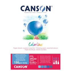 Album da disegno Canson Colorline® A4 150 g/m² 25 fg. Assortimento Acqua C31074P002