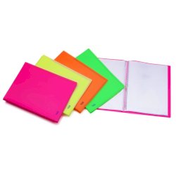 Portalistini in PPL Favorit Neon assortiti 22x30 cm - 50 buste interne fisse - 400083554